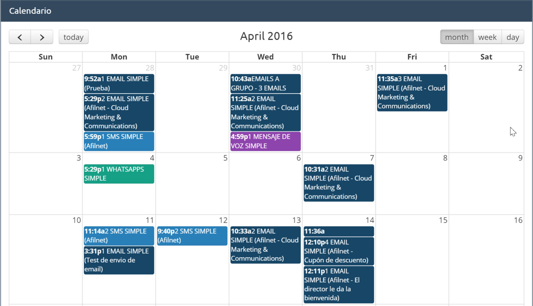 Sendungen Kalendar